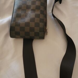 Authentic Louis Vuitton Brown Checkered Travel Bag / Geronimo Bag